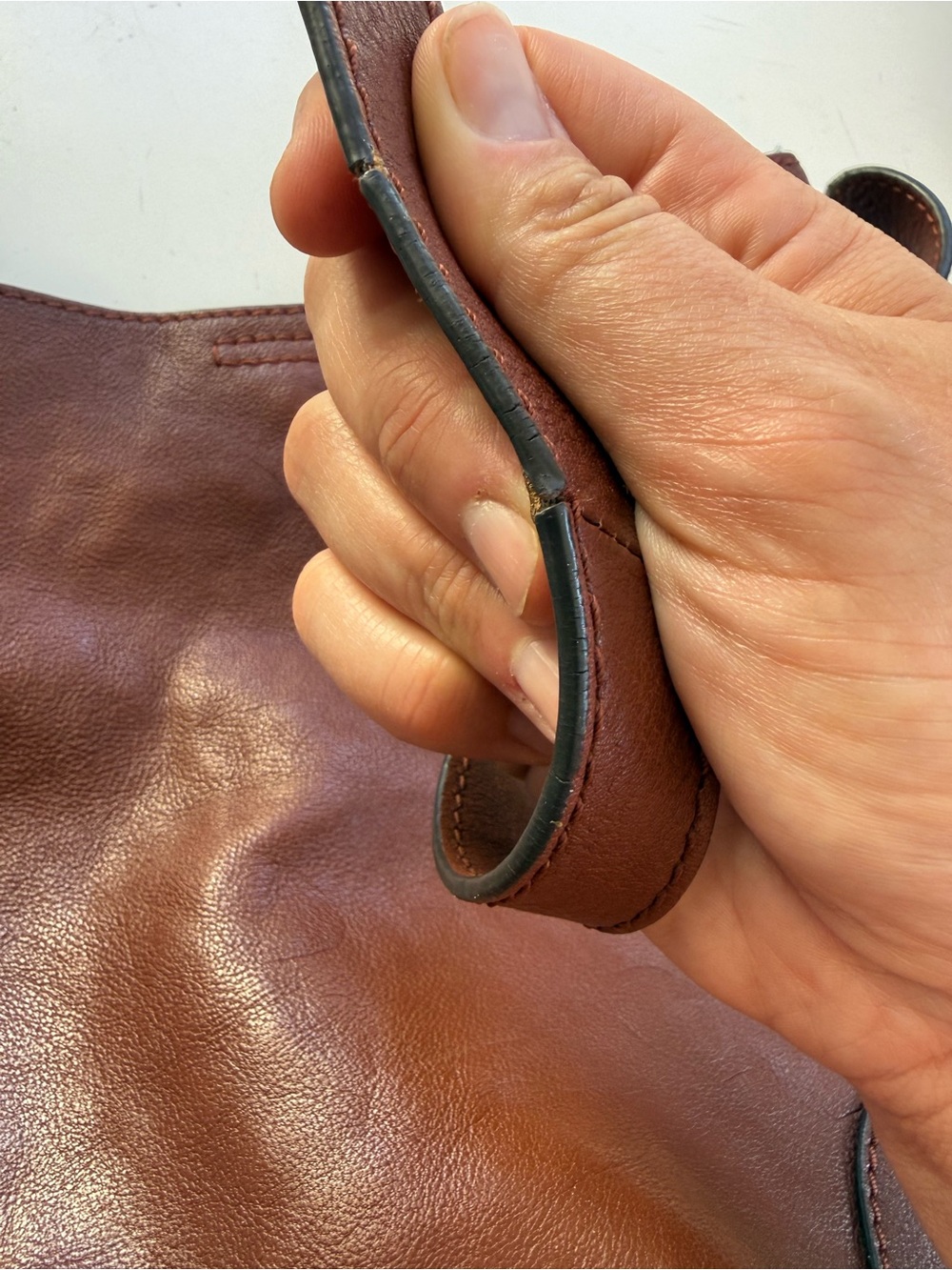 Frye Women's Cognac Brown Leather Purse Hobo Bag - Picture 15 of 16